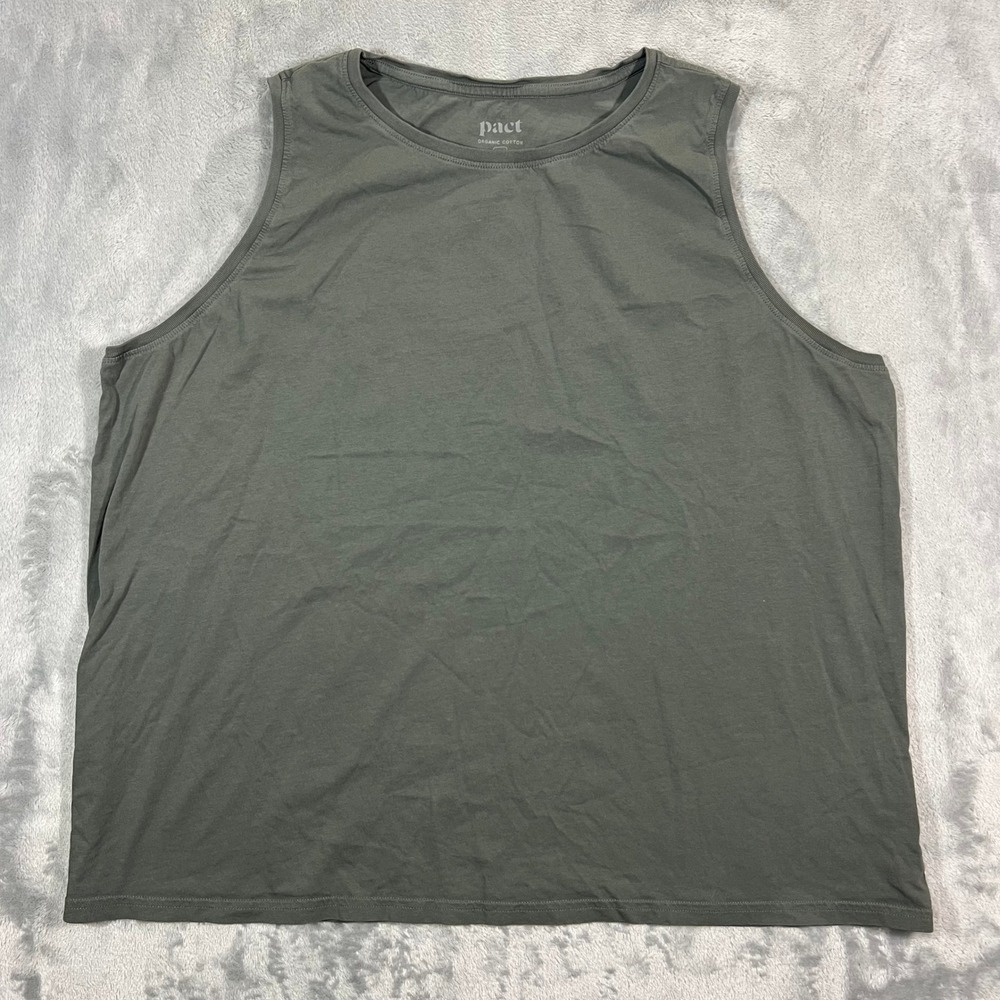 Pact Organic Cotton Soft Spun High Neck Tank Womens XXL Grey Sustainable Eco